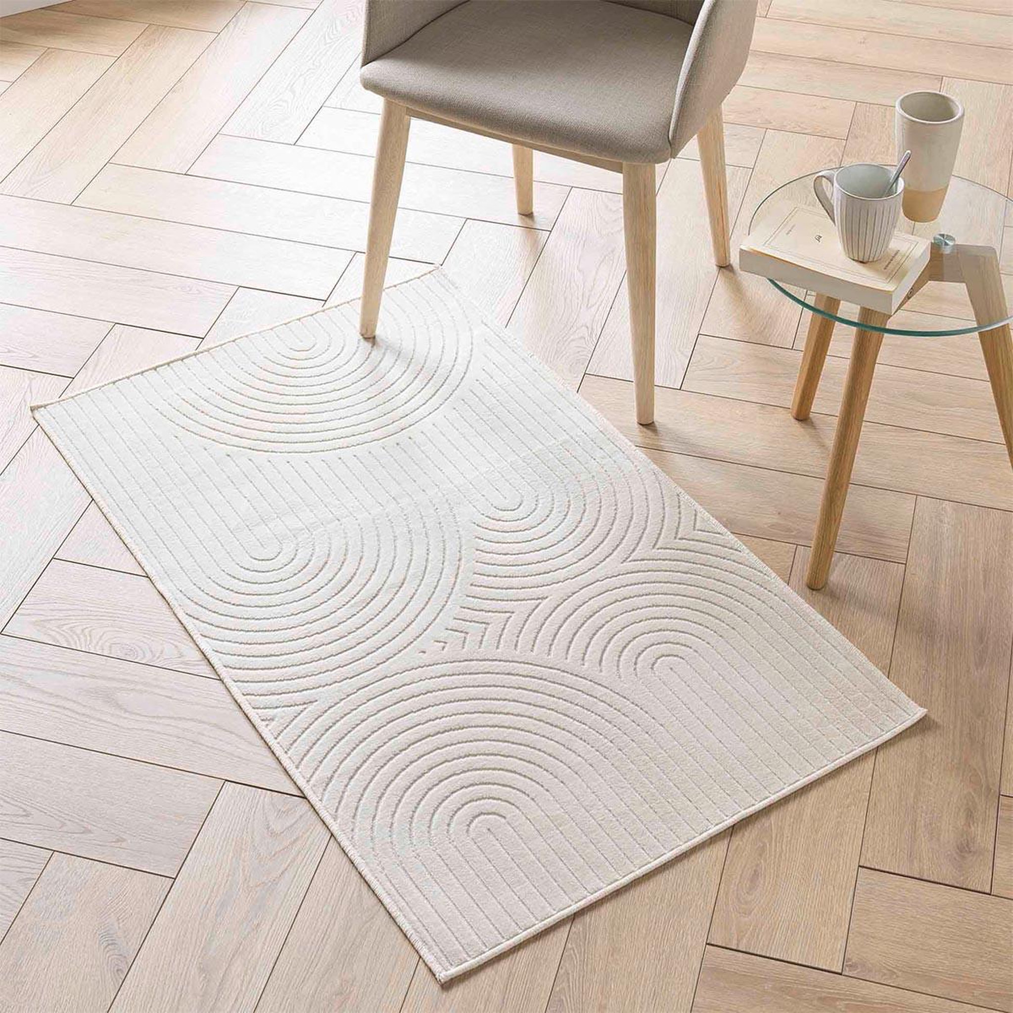 Voir la diapositive 4 : Douceur d'Intérieur Tapis déco imprimé  geode  68x110cm naturel