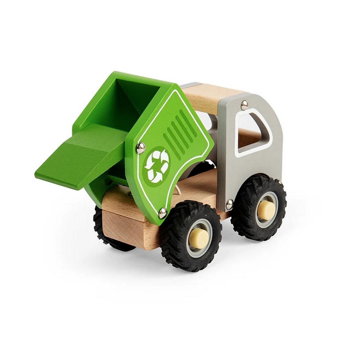 BIGJIGS Mini camion de recyclage en bois