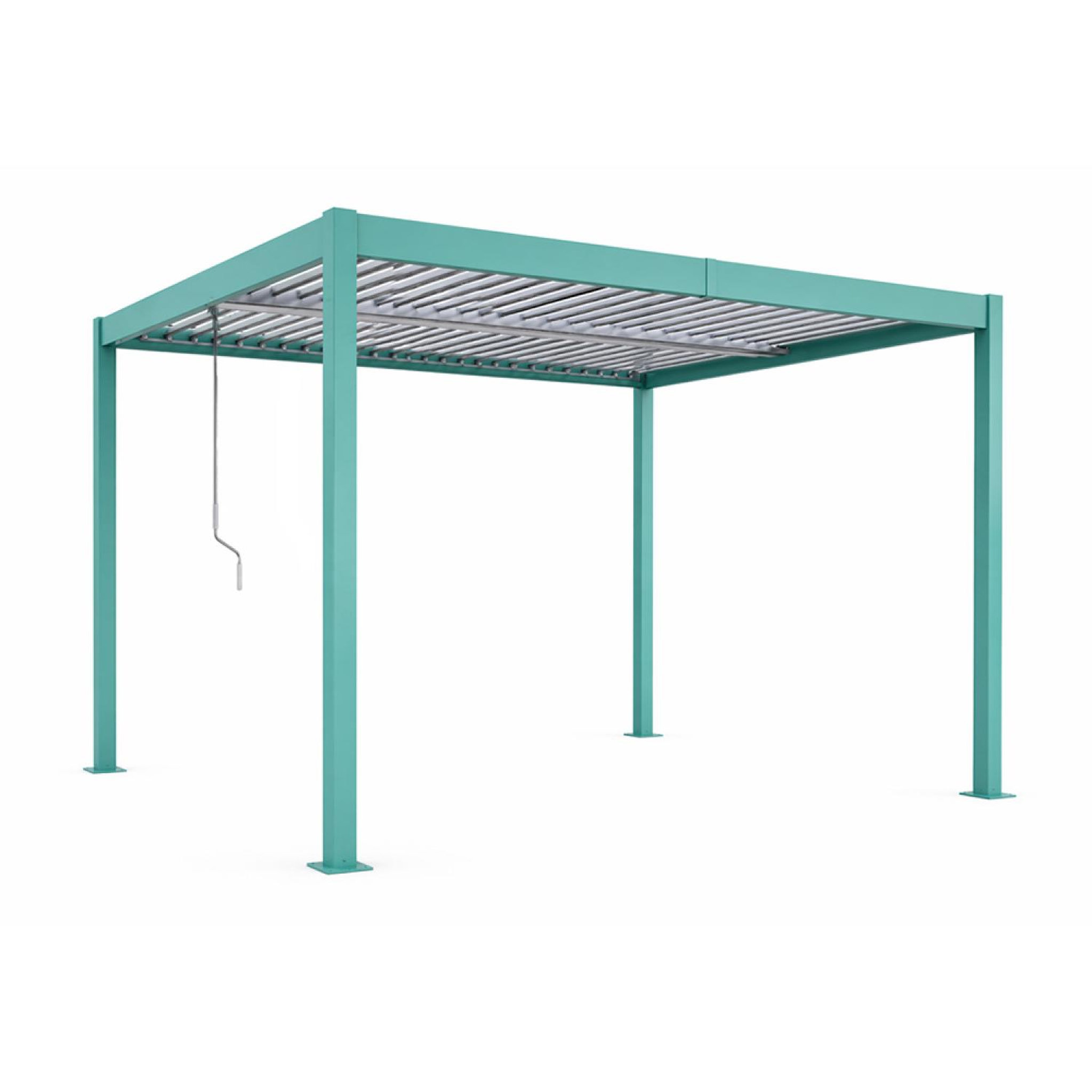 CONCEPT USINE Pergola bioclimatique 4x3m structure aluminium lames orientables verte corfu