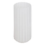 ATMOSPHERA Vase Strié en Verre  Fleur de Rose  28cm Blanc