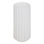 Voir la diapositive 1 : ATMOSPHERA Vase Strié en Verre  Fleur de Rose  28cm Blanc