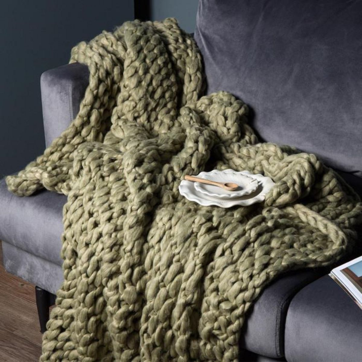 Paris Prix Plaid Uni  Kate  130x170cm Vert Mousse