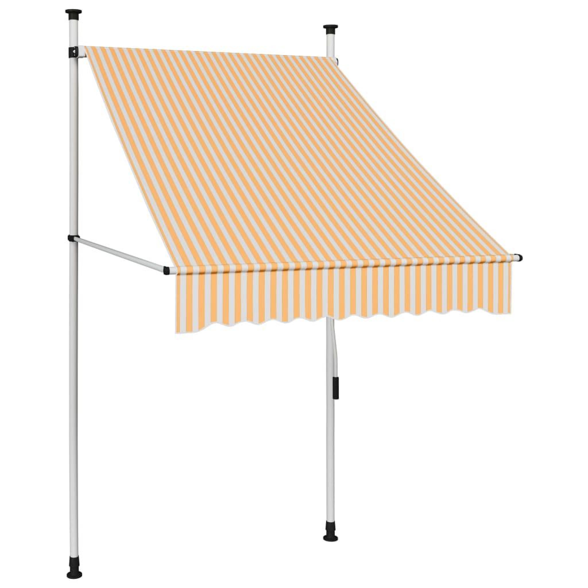 Voir la diapositive 1 : VIDAXL Auvent retractable manuel 100 cm Rayures oranges et blanches