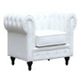 Voir la diapositive 1 : Habitat et Jardin Fauteuil Chesterfield  Aliza  - 111 x 82 x 70 cm - Blanc