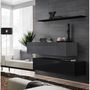 Voir la diapositive 1 : Paris Prix Lot de 2 Bancs Muraux & Étagère  Switch SBII  130cm Noir & Gris