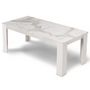Voir la diapositive 2 : BEST MOBILIER Amaury - table à manger - blanc - plateau effet marbre - 4 à 6 personnes