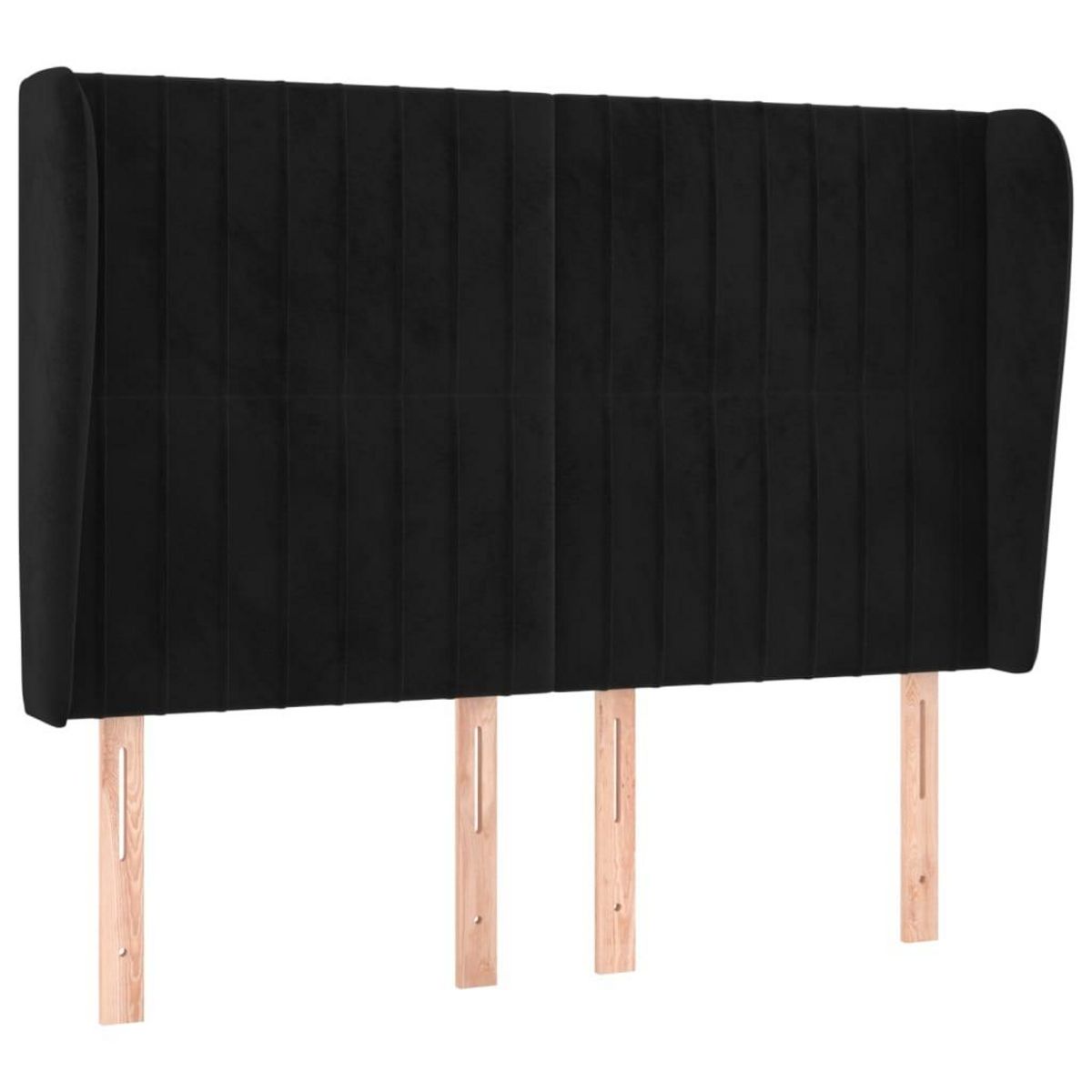 VIDAXL Tete de lit avec oreilles Noir 147x23x118/128 cm Velours