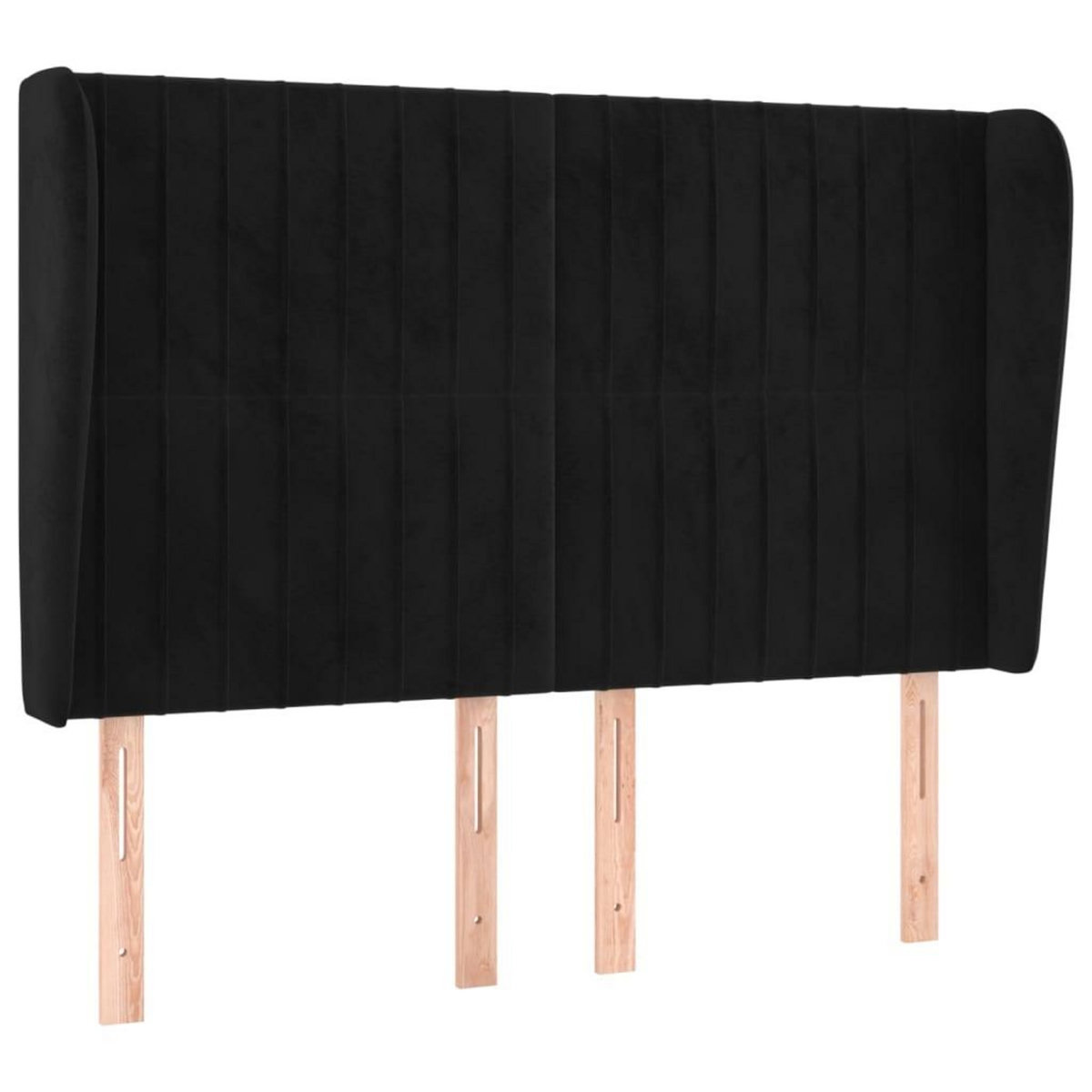 VIDAXL Tete de lit avec oreilles Noir 147x23x118/128 cm Velours