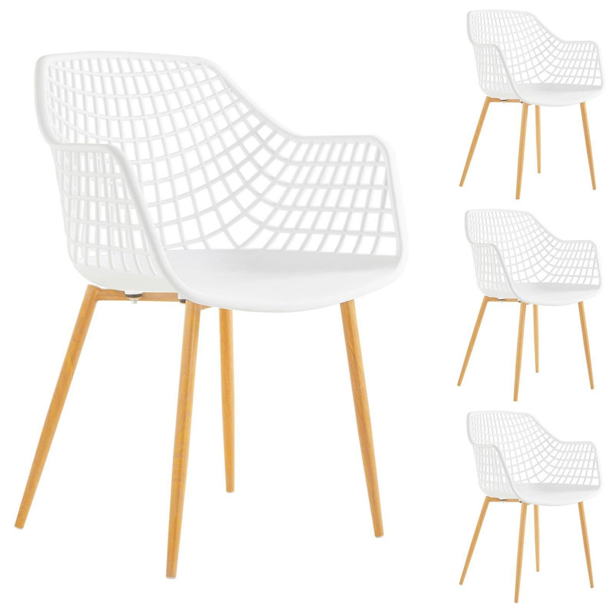 IDIMEX Lot de 4 chaises LUCIA, en plastique