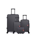 SWISS KOPPER SWISS KOPPER - LOT DE 4 - Valises grand format, cabine, cabine XXS et vanity SPIEZ. Coloris disponibles : Bleu, Gris, Vert