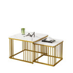 MERAX Table basse gigogne rectangulaire blanc - 60x60 cm mdf