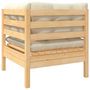 Voir la diapositive 3 : VIDAXL Canape d'angle de jardin avec coussins creme Bois de pin massif