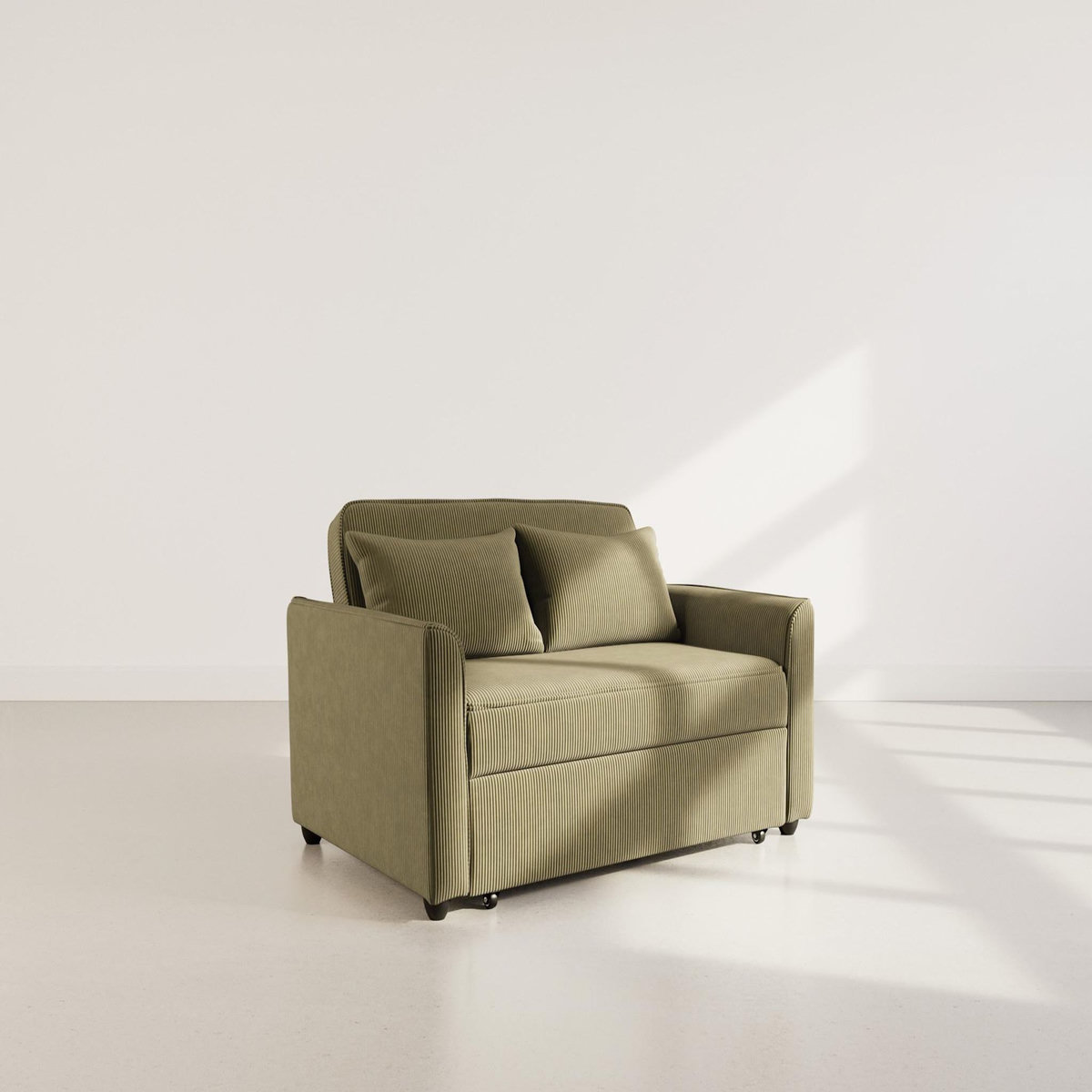 BEST MOBILIER Ernest - canapé droit 2 places convertible en velours côtelé