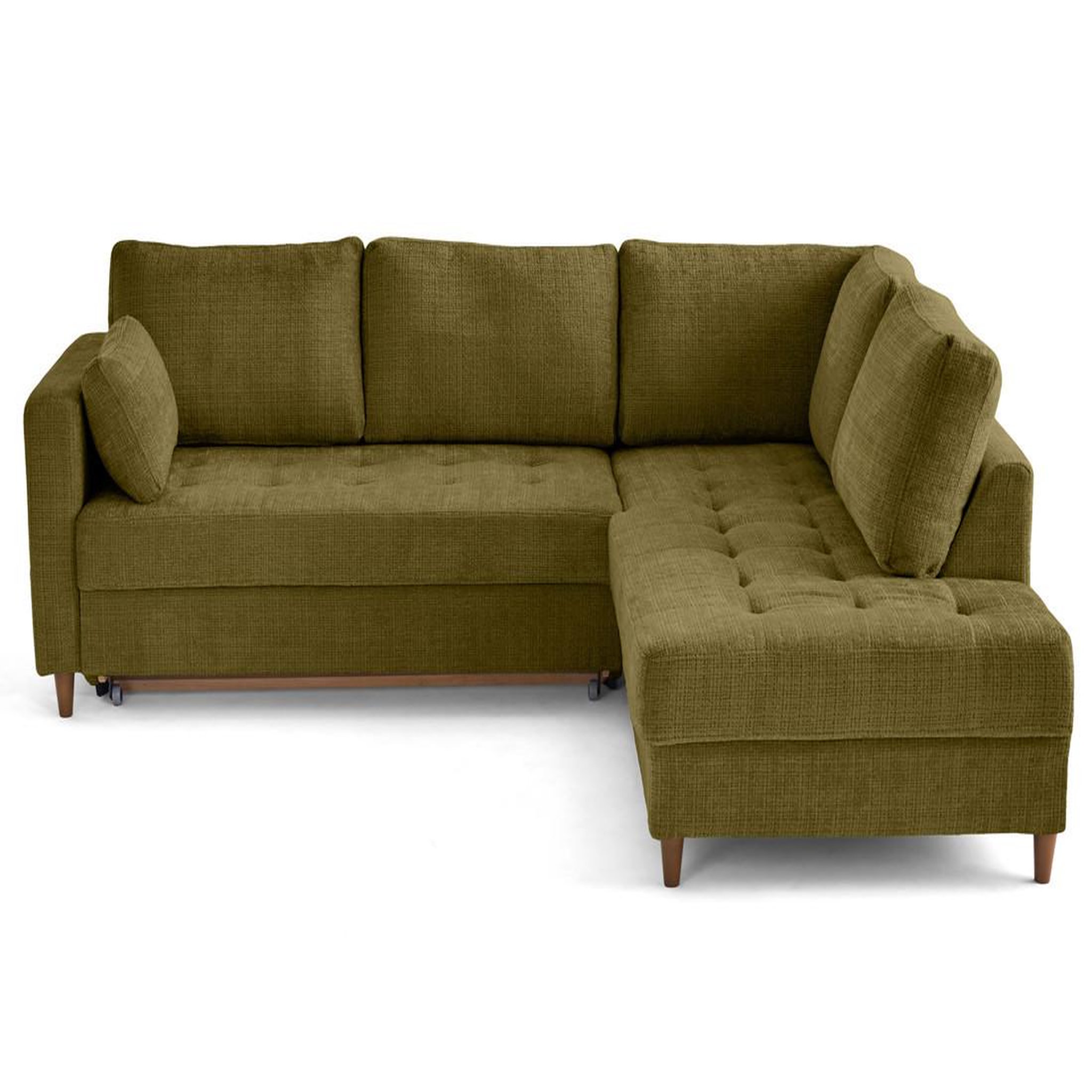 Voir la diapositive 1 : LISA DESIGN Anna - canapé d'angle droit 5 places convertible en velours texturé