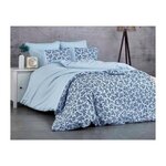 GENERIQUE Parure de lit - 1 housse de couette 220 x 240 cm + 2 taies d'oreiller 60 x 60 cm - 100% coton renforcé - Bleu