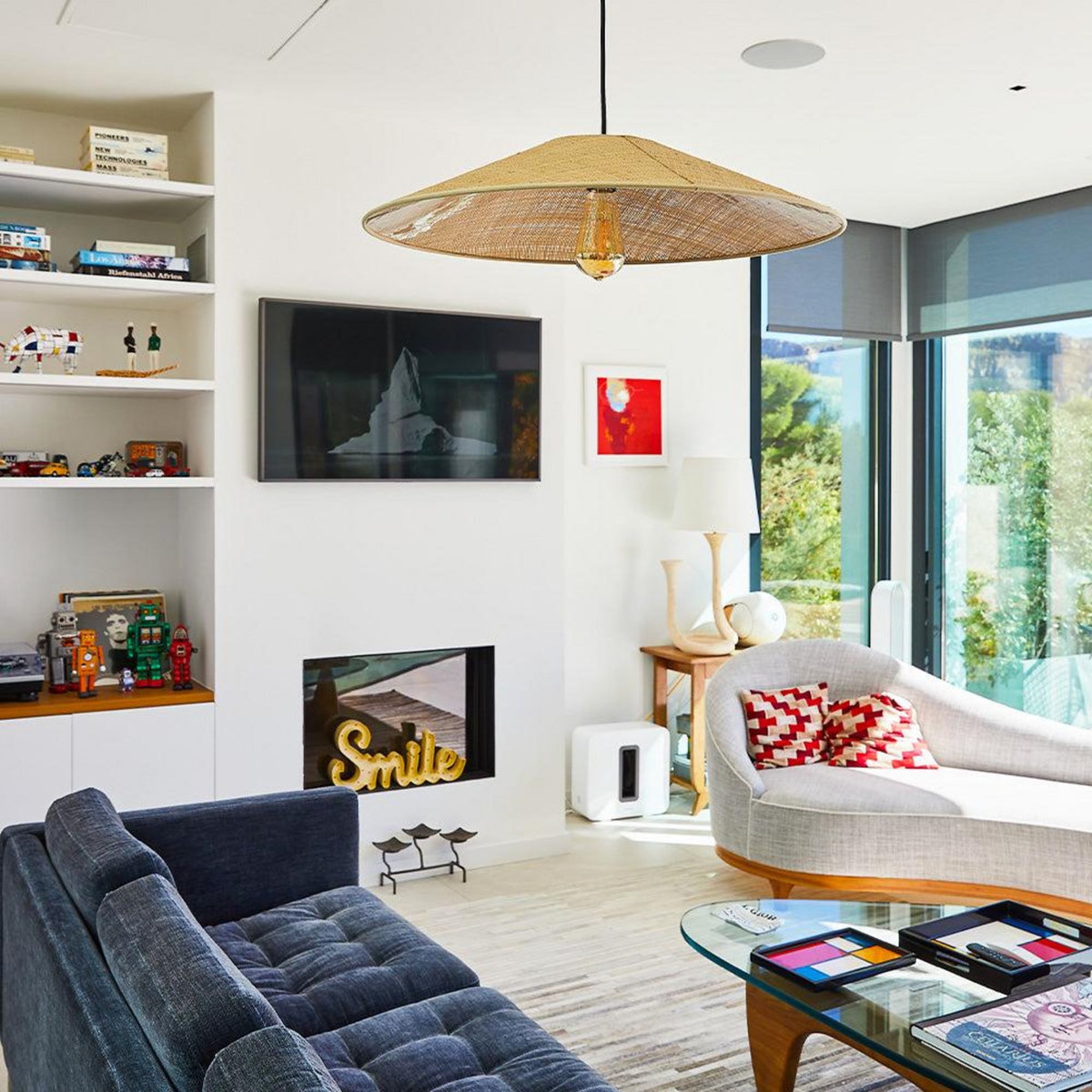 Lumisky Abat-jour intérieur HELENA Beige Fibre naturelle D60CM