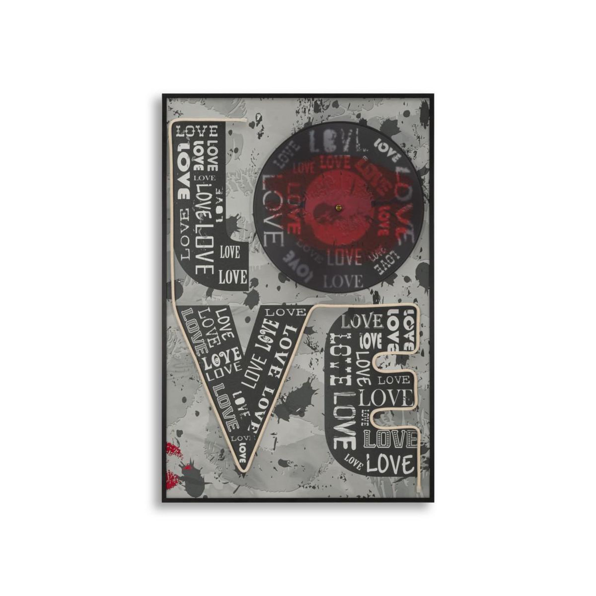 Paris Prix Tableau imprimé à led  love  60x90cm multicolore