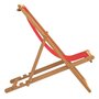 VIDAXL Chaise de plage pliable Bois de teck solide Rouge