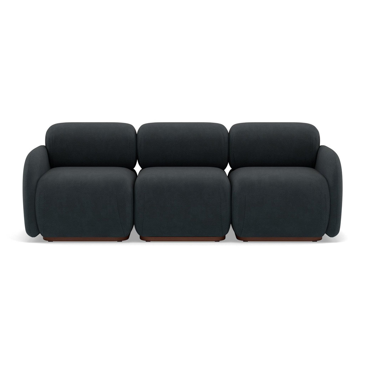 LISA DESIGN Penelope - canapé droit modulable 3 places en velours texturé