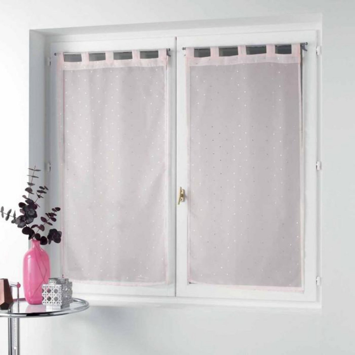 Paris Prix Paire de Voilages  Orion  60x90cm Rose