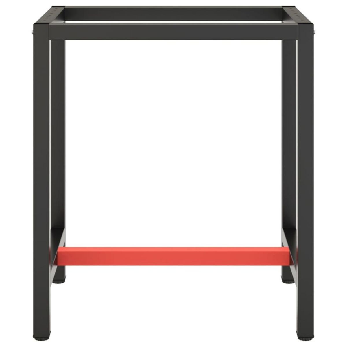 VIDAXL Cadre de banc de travail Noir et rouge mat 70x50x79 cm Metal