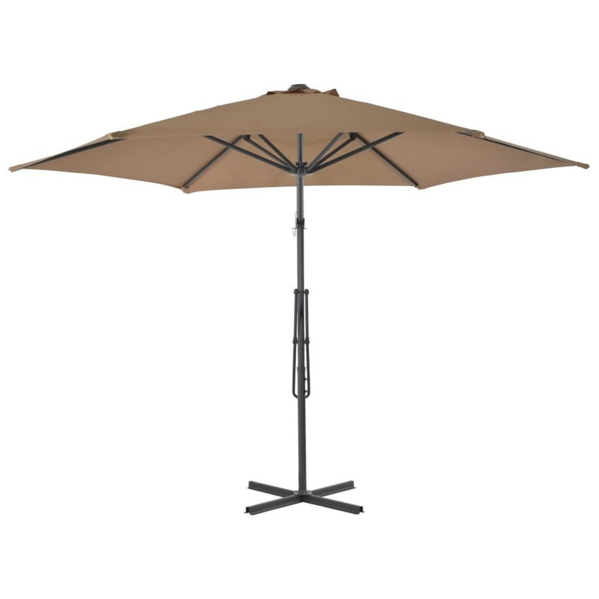 VIDAXL Parasol d'exterieur avec mat en acier 300 cm Taupe
