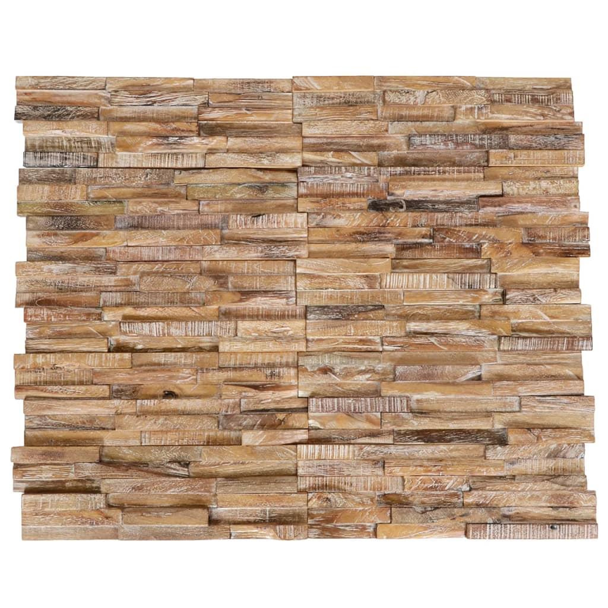 VIDAXL Panneaux de revetement mural 3d 10 pcs 1,01 m^2 bois de teck