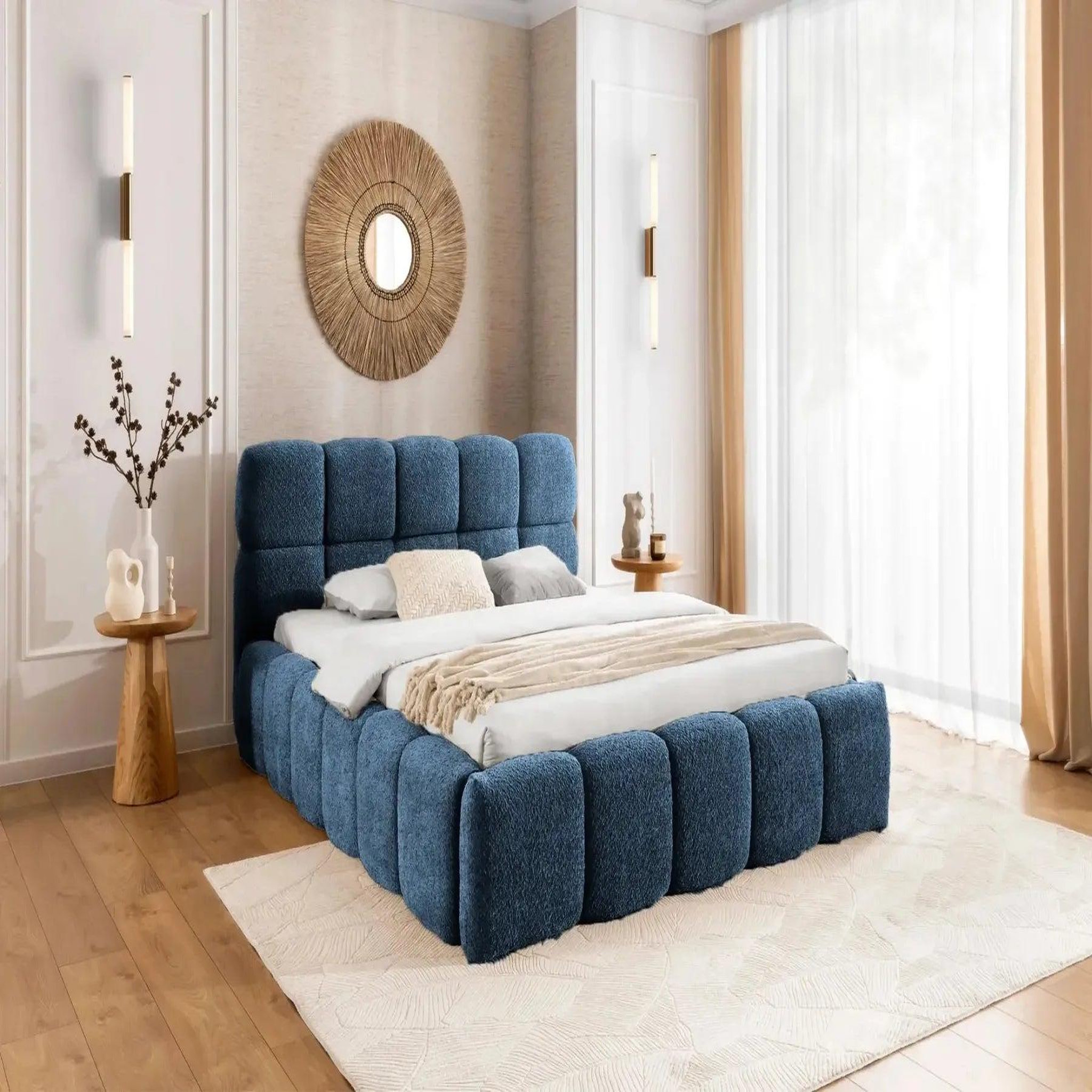 Voir la diapositive 2 : CASANOVA PARIS ELISE - Lit coffre tissu bouclette