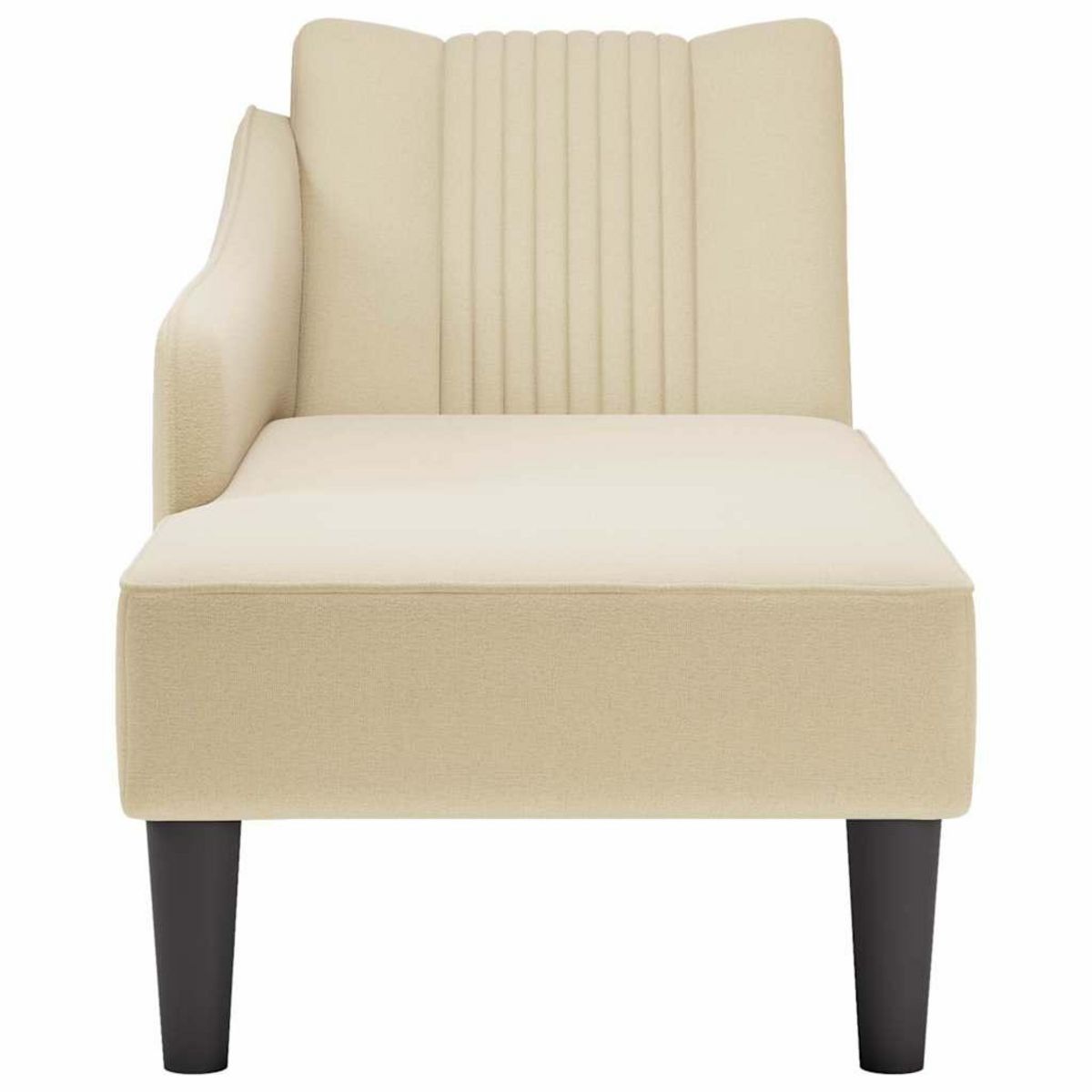 VIDAXL Fauteuil long avec accoudoir droit creme tissu