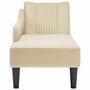 Voir la diapositive 4 : VIDAXL Fauteuil long avec accoudoir droit creme tissu