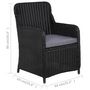 Voir la diapositive 6 : VIDAXL Ensemble a manger de jardin 5 pcs Noir