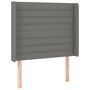 Voir la diapositive 2 : VIDAXL Tete de lit avec oreilles Gris fonce 103x16x118/128 cm Tissu