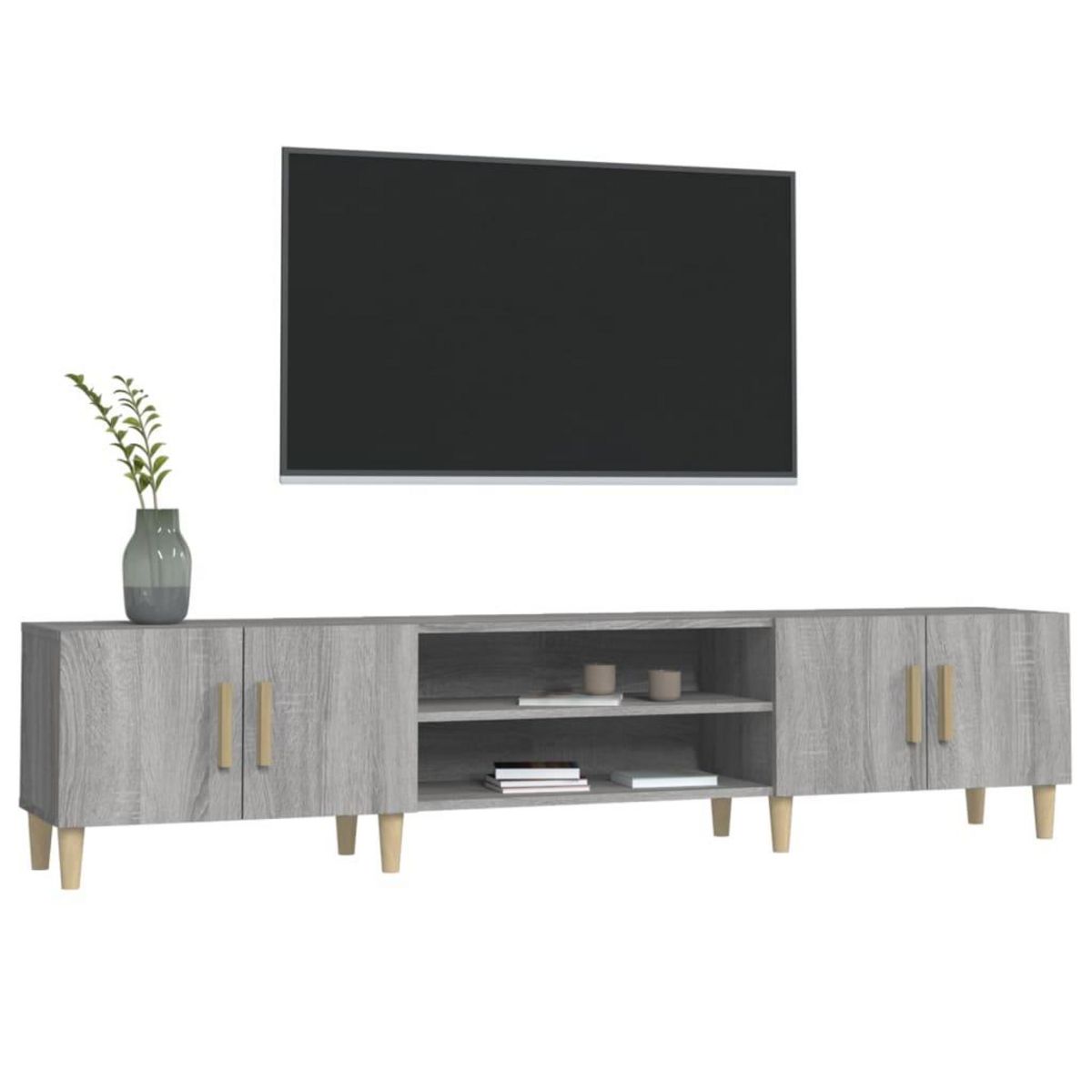 VIDAXL Meuble TV sonoma gris 180x31,5x40 cm bois d'ingenierie