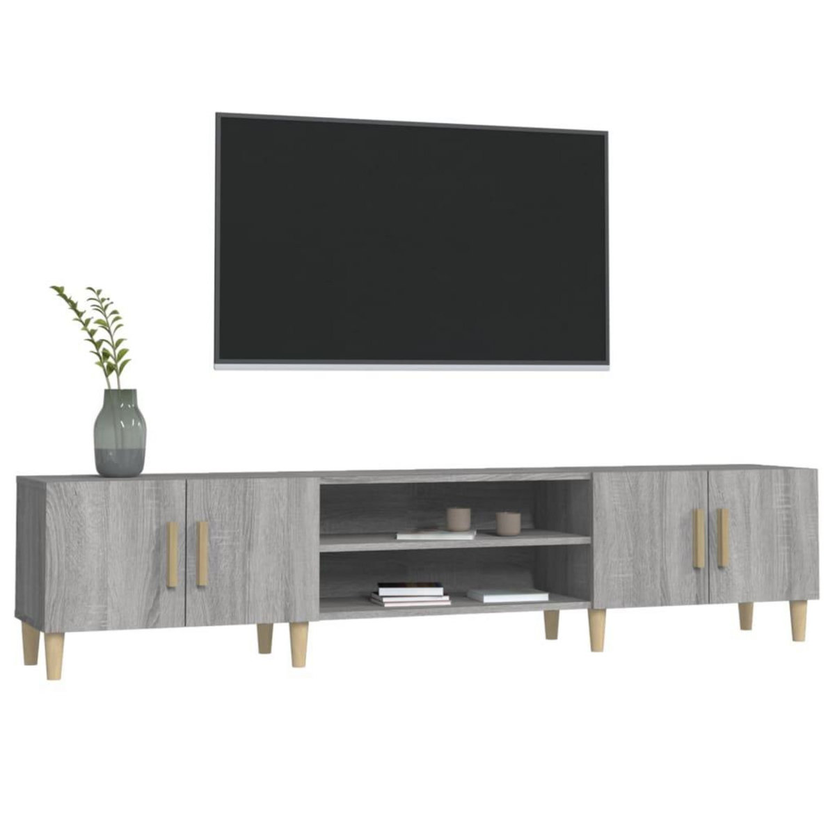 VIDAXL Meuble TV sonoma gris 180x31,5x40 cm bois d'ingenierie