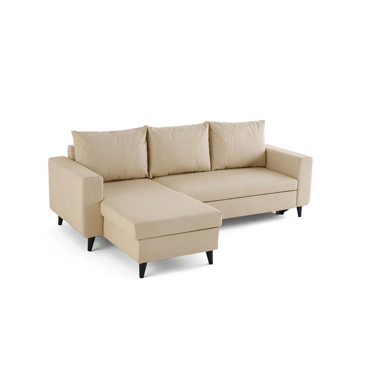 BEST MOBILIER Nordic - canapé d'angle réversible 4 places - convertible avec coffre - en simili