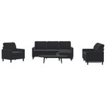 VIDAXL Ensemble de canapes 4 pcs avec coussins Noir Velours