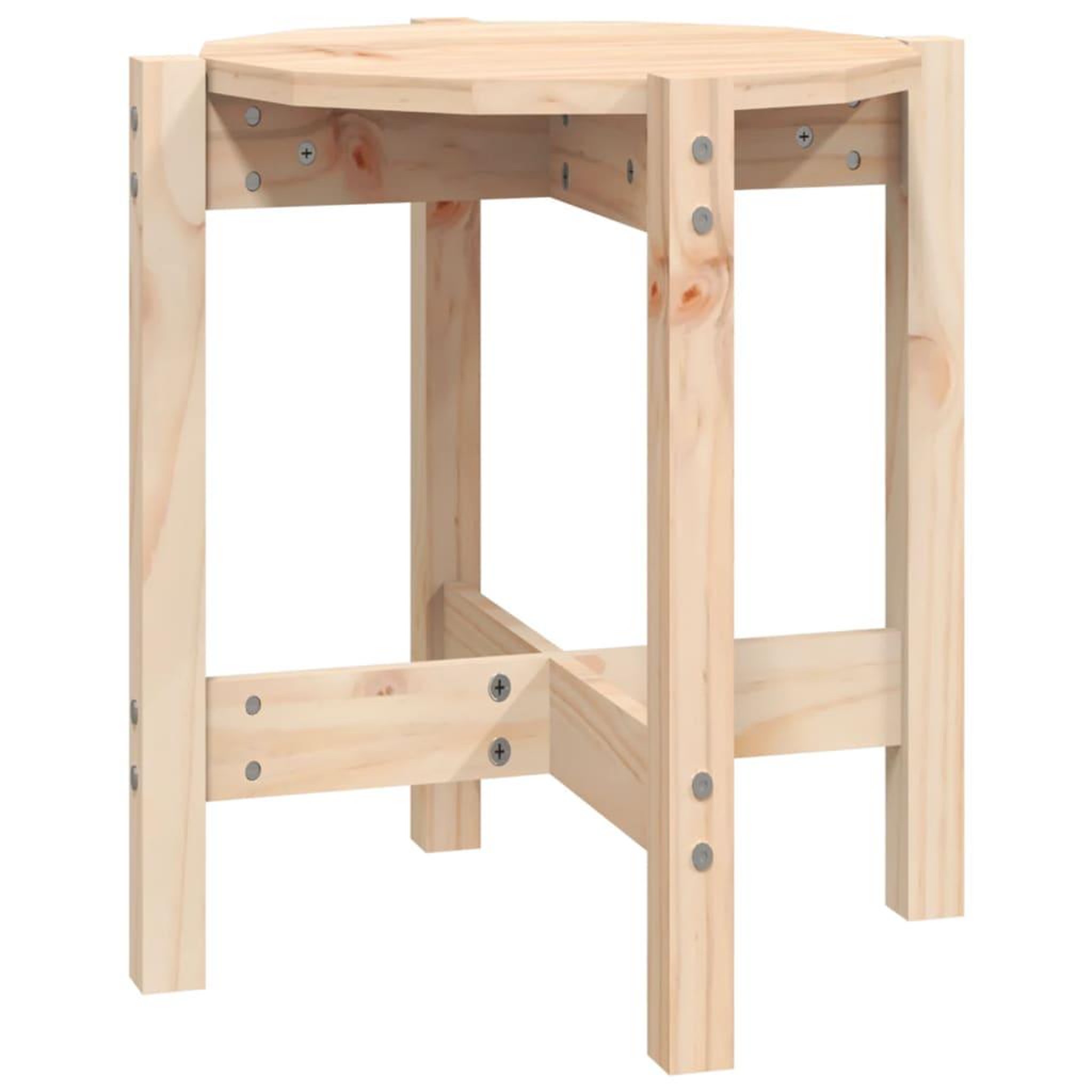 Voir la diapositive 2 : VIDAXL Table basse Ø 42,5x45 cm Bois massif de pin