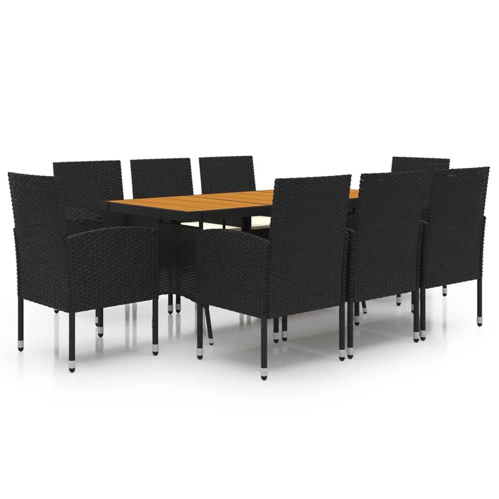 Voir la diapositive 2 : VIDAXL Ensemble a manger d'exterieur 9 pcs Resine tressee Noir