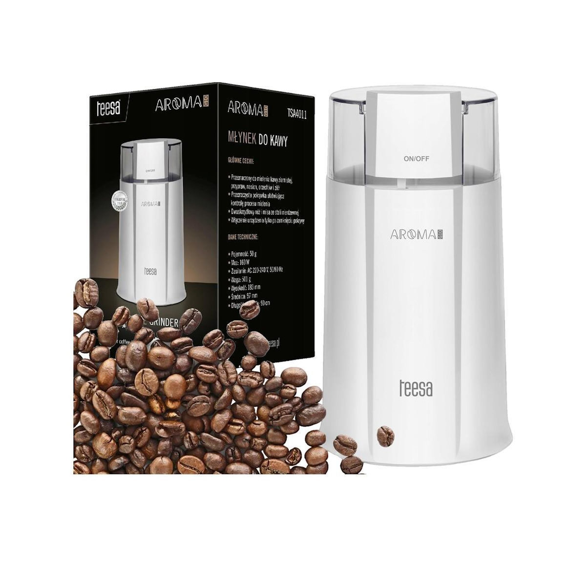 Tesa Moulin à café Teesa Aroma G10 blanc