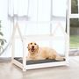 Voir la diapositive 3 : VIDAXL Lit pour chien Blanc 81x60x70 cm Bois de pin solide