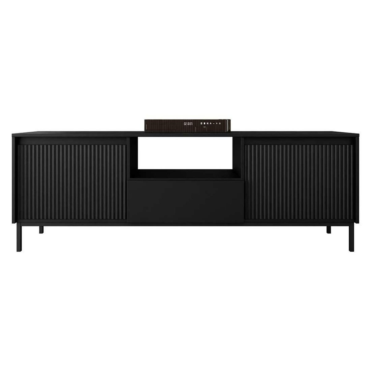 BEST MOBILIER Girona - meuble tv ouvert - noir - 174 cm