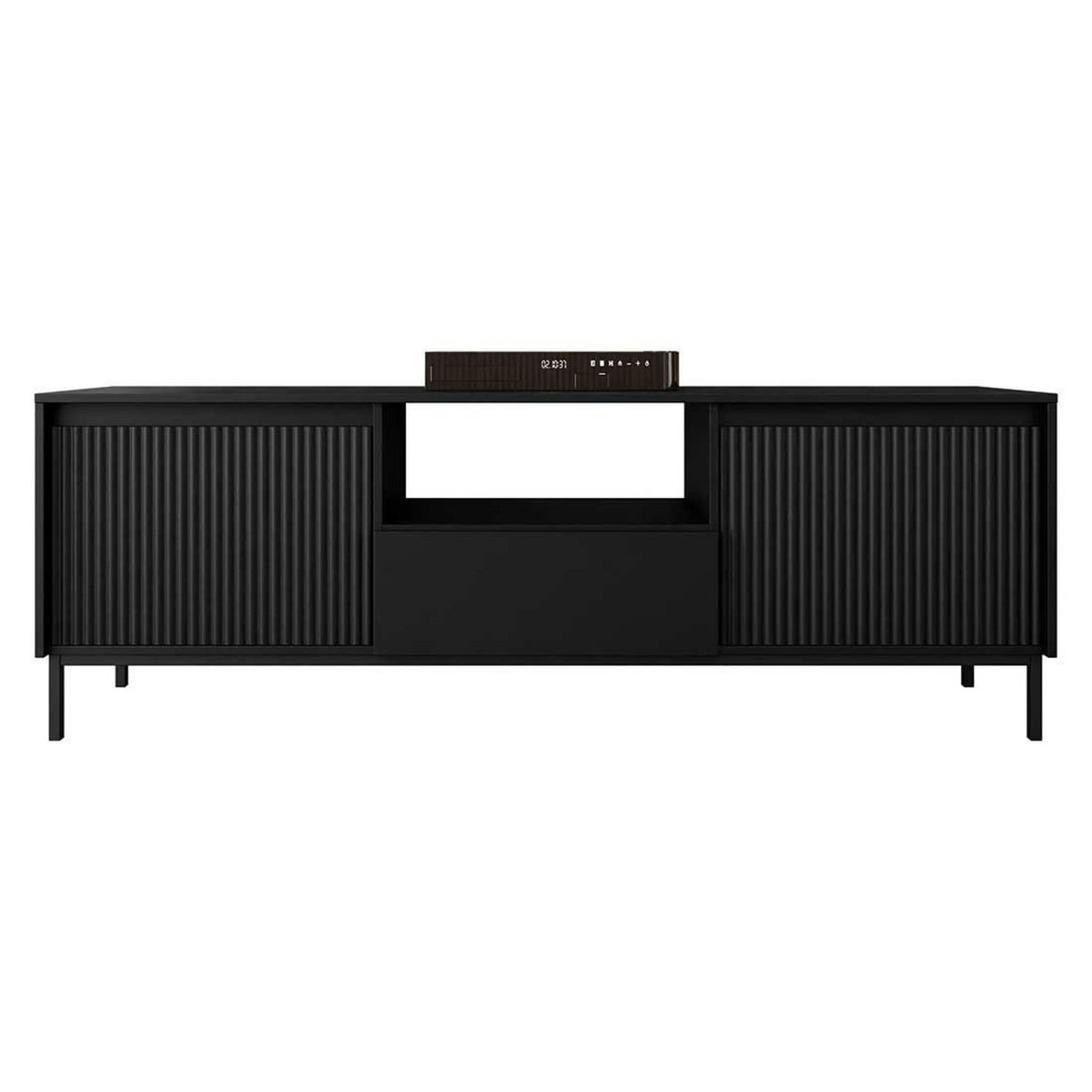 BEST MOBILIER Girona - meuble tv ouvert - noir - 174 cm