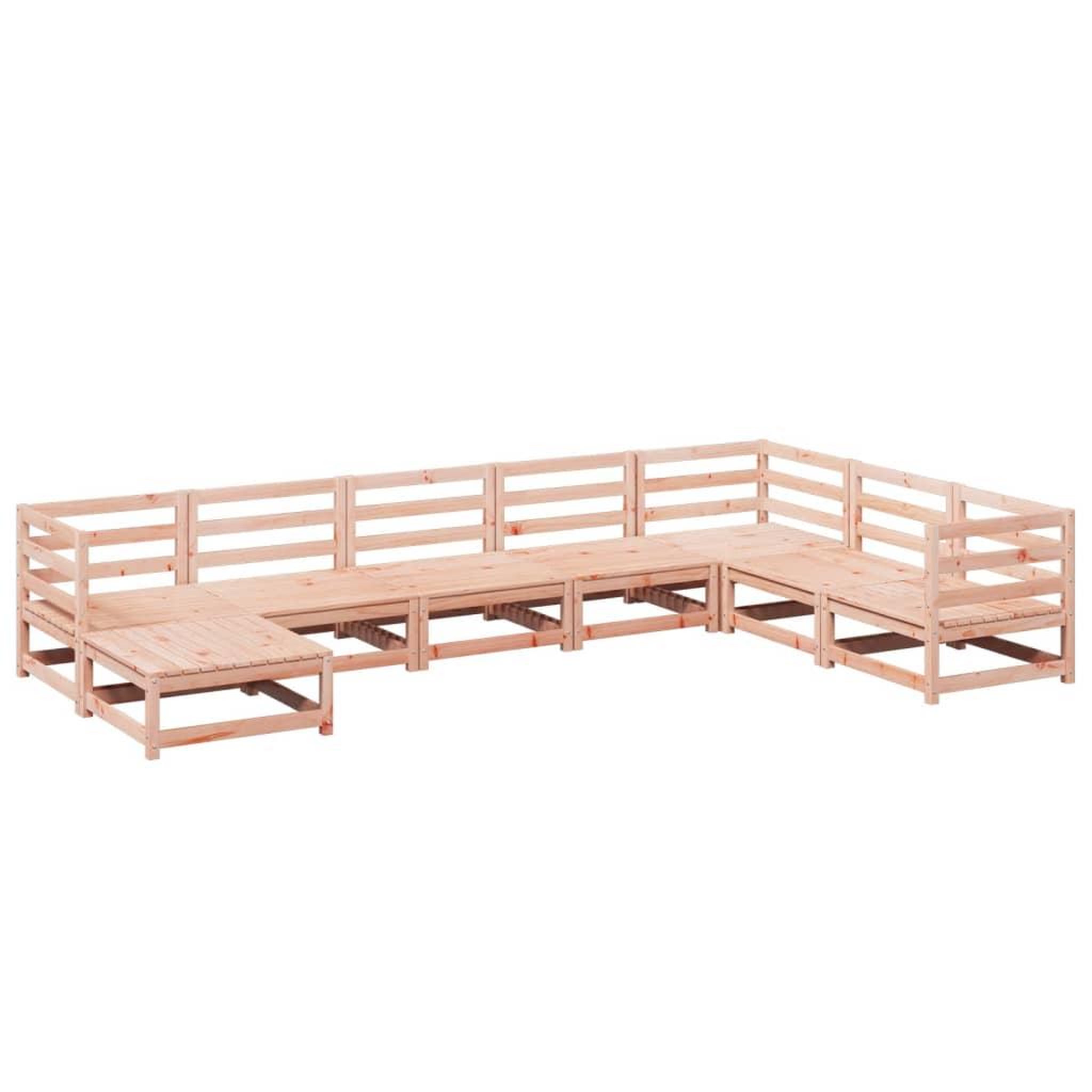 Voir la diapositive 2 : VIDAXL Salon de jardin 8 pcs bois massif sapin de douglas