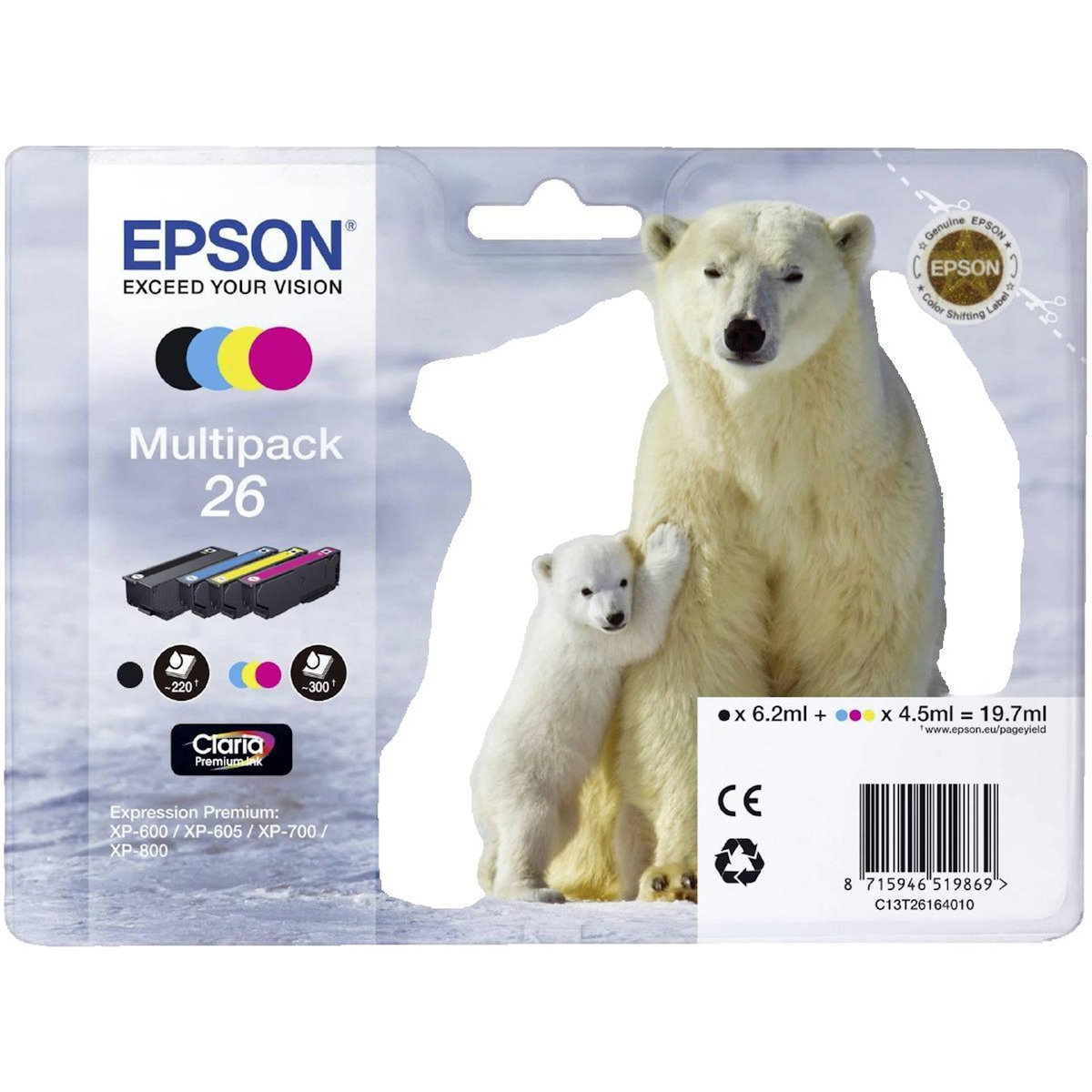 Epson Cartouches d'encre Epson C13T26164010 multipack couleur