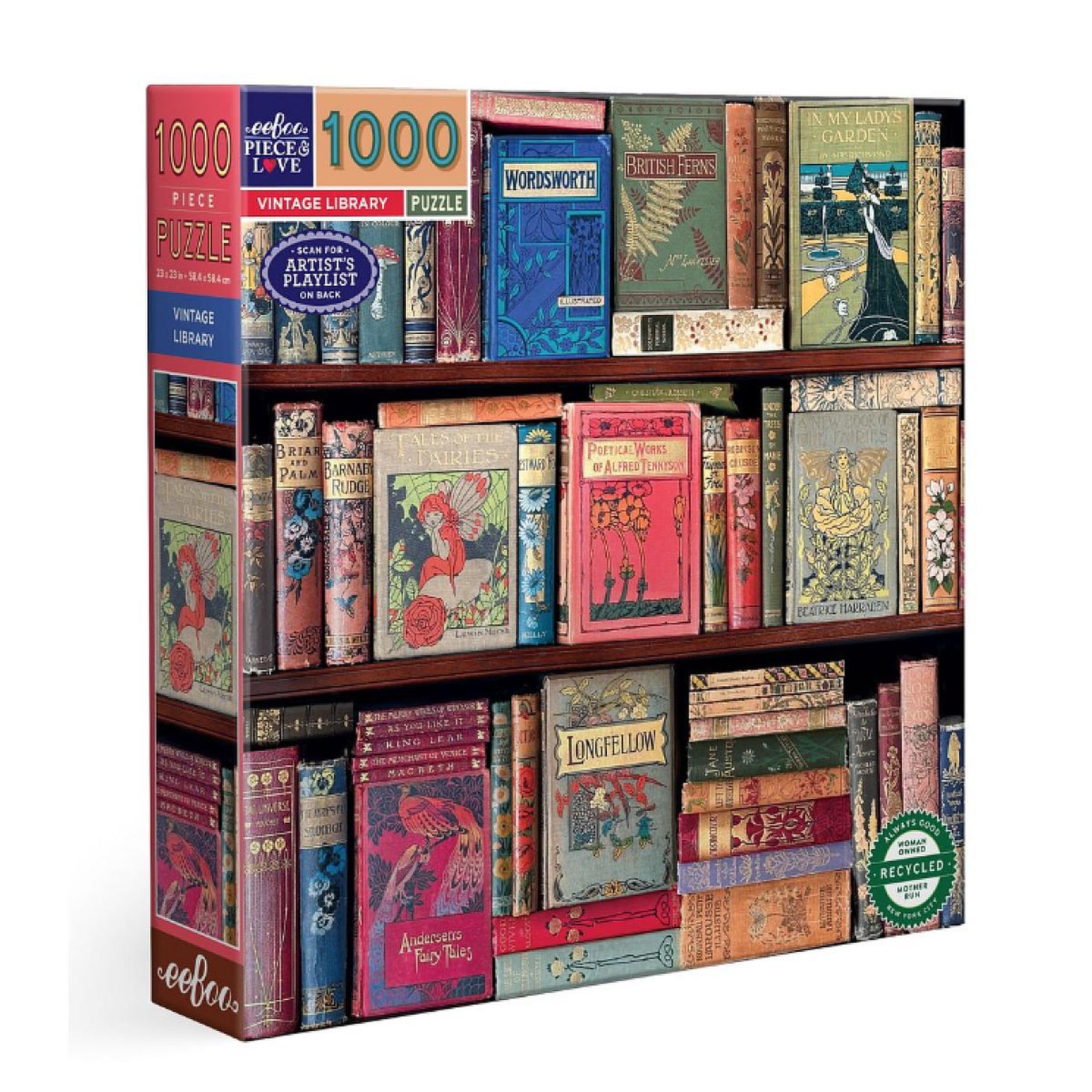 Eeboo Puzzle 1000 Pieces - Vintage library