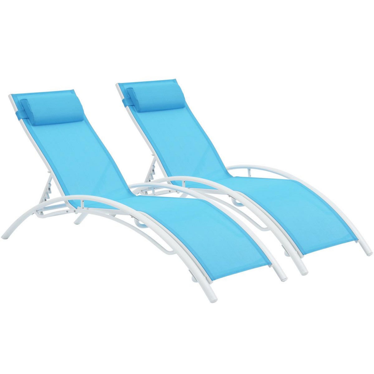 Habitat et Jardin Bain de soleil en aluminium  Beauty  - Phoenix - Bleu - Lot de 2