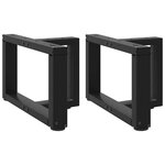 VIDAXL Pieds de table basse forme de T 2 pcs noir 40x25x(30-31) cm