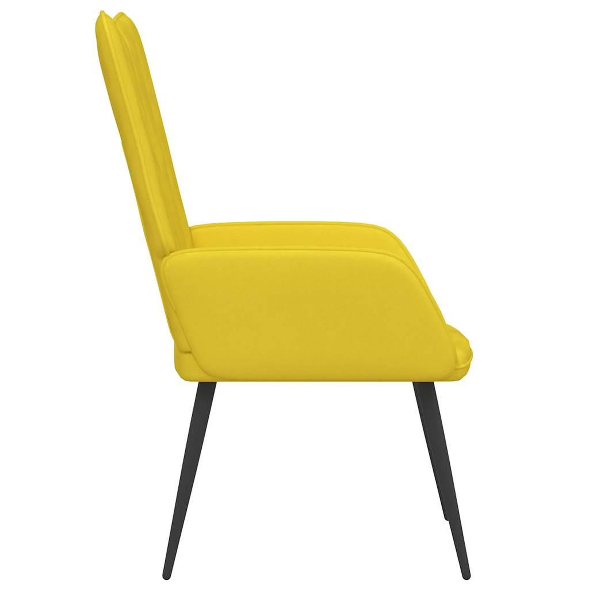 Voir la diapositive 4 : VIDAXL Chaise de relaxation Jaune moutarde Velours