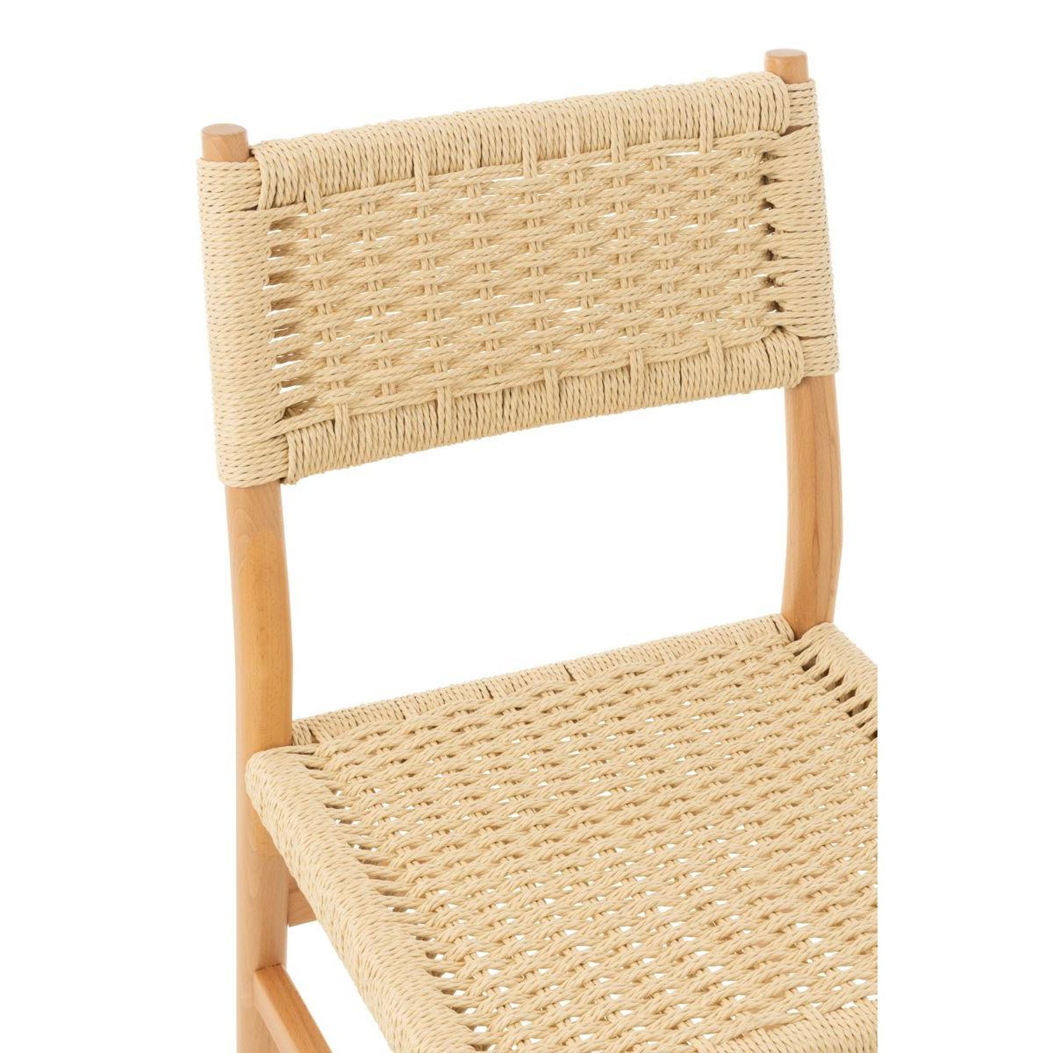 Voir la diapositive 5 : J-LINE Chaise corde en bois  lap  87cm naturel