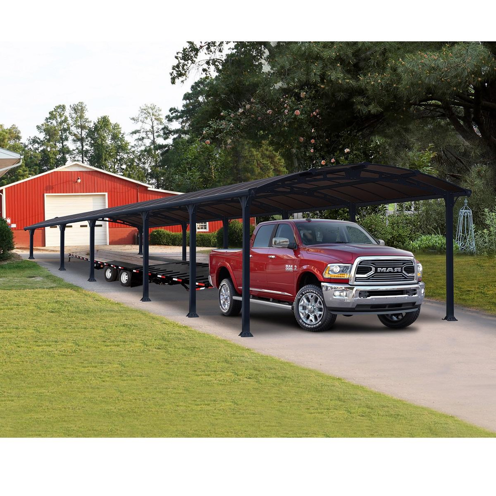 Canopia by PALRAM Carport en aluminium ARCADIA 12700 - 40,3 m² - gris